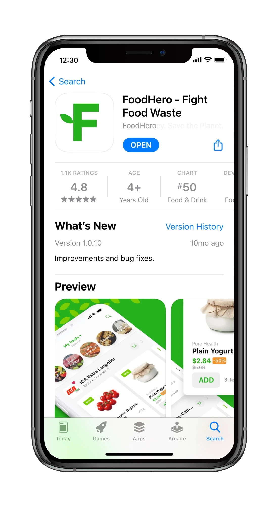 FoodHero app screenshot